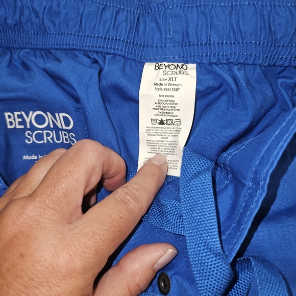 Beyond scrubs sz. Xlarge Tall blue mens scrub pants - Picture 11 of 12